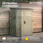 Suncast 54 cu. ft. Resin Outdoor Storage Shed - Lockable Vertical Cabinet for Garden Tools, Patio Equipment & Outdoor Gear - Image 5