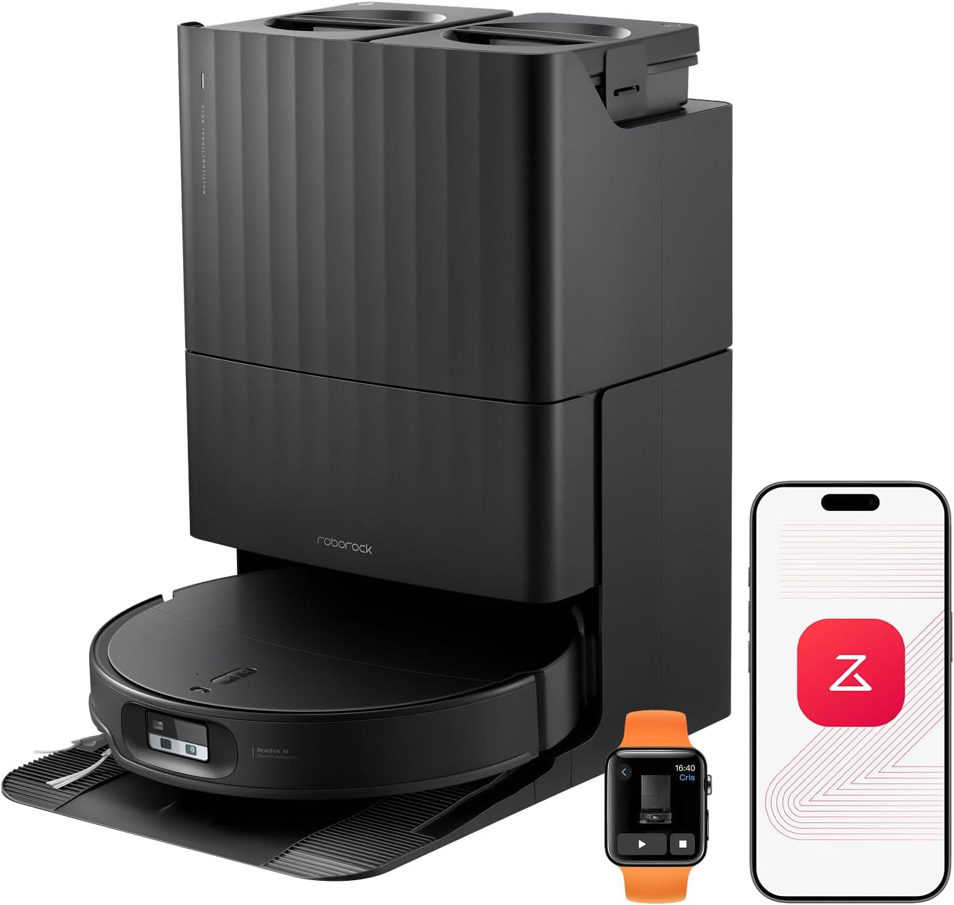 0705dbf0a2415647cd1d71173cd083b5.jpg Roborock Qrevo Edge 2 Robot Vacuum and Mop - 25,000Pa HyperForce Suction with 3.14" Ultra-Slim Design & FlexiArm Edge Cleaning - Qrevo Edge 2 (Black) - Image 1
