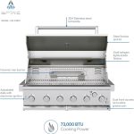 SPIRE 36" Built-in 6 Burner Dual Fuel Grill - All 304 Stainless Steel Body with 904 Sq In Cooking Area & Rear Burner - 740-0781P - Image 3