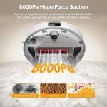 roborock QV 35A Robot Vacuum and Mop Combo - 8000Pa Suction with All-in-One Dock & Anti-Tangle Brushes - White - Image 3