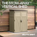 Suncast 54 cu. ft. Resin Outdoor Storage Shed - Lockable Vertical Cabinet for Garden Tools, Patio Equipment & Outdoor Gear - Image 3
