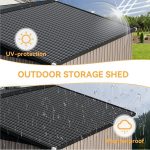 Aoxun 12x10 FT Outdoor Storage Shed - Metal Garden Shed with Double Hinged Doors for Lawn Tools, Bikes & Patio Furniture - Image 4