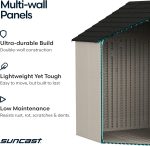 Suncast 8x10 FT Outdoor Storage Shed - Large Resin Shed with Floor, Lockable Double Doors & Skylights for Lawn Tools, Riding Mowers & Bikes - Image 4