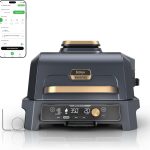 Ninja Woodfire ProConnect Premium XL 7-in-1 Outdoor Grill & Smoker - App Enabled with Woodfire Technology & Built-In Thermometer - OG951BL1