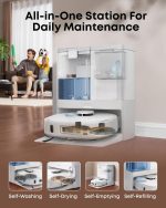 eufy X10 Pro Omni Robot Vacuum and Mop - 8,000Pa Suction with Auto Mop Washing & Self-Emptying Station - T2351 - Image 5
