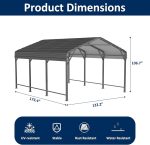 AirWire 20x40 FT Heavy Duty Metal Carport Shelter - Reinforced Steel Garage for Truck, Boat, Tractor & Outdoor Events - Image 4