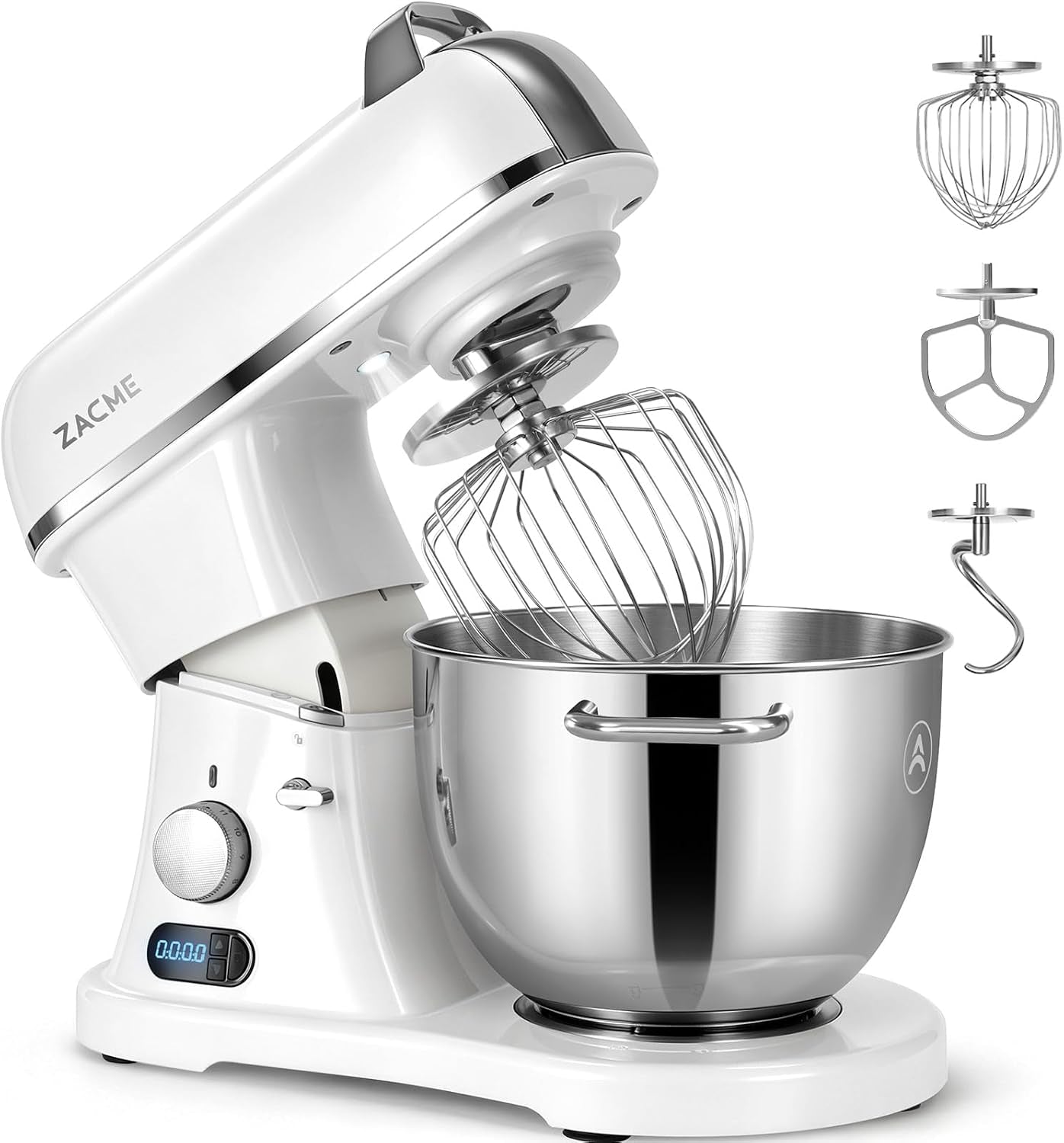 3d3a88b77218ad0f033e4cb8964e8e4c.jpg ZACME 8.4QT Commercial Stand Mixer - 800W with 11 Speeds, Tilt Head & NSF/ANSI 8-2023 Certified - Porcelain - Image 1