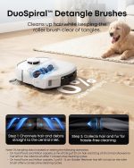 eufy C28 Robot Vacuum and Mop Combo - 15,000 Pa with HydroJet Roller Mop & 75-Day Hands-Free Cleaning - White - Image 4