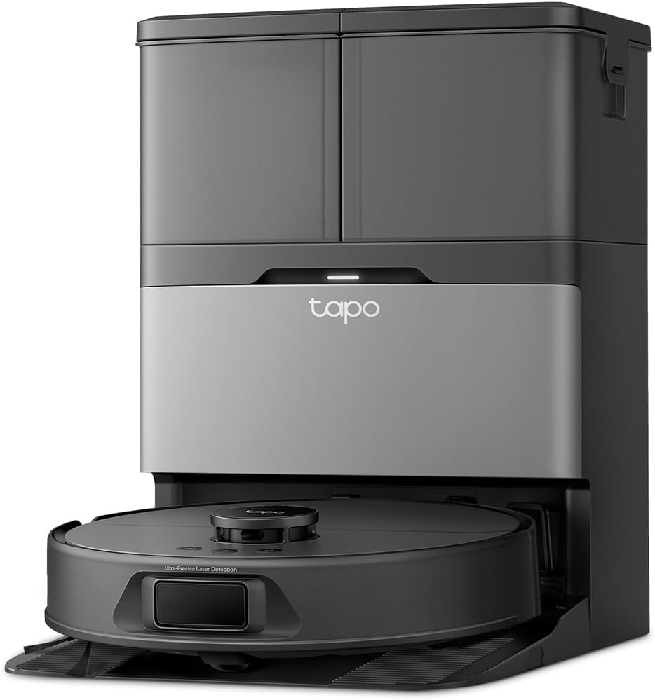 47e21643e46c3b45d973bb188d2fc965.jpg Tapo RV50 Pro Omni Robot Vacuum and Mop - 15,000Pa Suction with LiDAR Navigation & Self-Emptying Dock - Tapo RV50 Pro Omni (Black) - Image 1