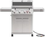 Monument Grills 4+1 Burner Natural Gas Grill - 50,000 BTU with Broil Zone, Knob Lights & 630 Sq In Cooking Area - M415BZNG