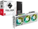 ASRock Radeon RX 9070 XT Steel Legend 16GB Graphics Card - AMD RDNA 4, 2970 MHz Boost, GDDR6, PCIe 5.0, Triple Fan, Polychrome SYNC