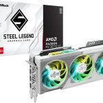 ASRock Radeon RX 9070 XT Steel Legend 16GB Graphics Card - AMD RDNA 4, 2970 MHz Boost, GDDR6, PCIe 5.0, Triple Fan, Polychrome SYNC