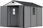 Patiowell 8x10 FT Outdoor Storage Shed - Resin Shed with Floor, Lockable Door & Window for Garden Tools, Bikes & Lawn Equipment - Image 9