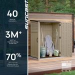 Suncast 54 cu. ft. Resin Outdoor Storage Shed - Lockable Vertical Cabinet for Garden Tools, Patio Equipment & Outdoor Gear - Image 9