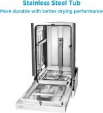 Midea 18 Inch Built-in Dishwasher - 8 Place Settings with Stainless Steel Tub, Heated Dry & 6 Wash Programs - MDF18A1AWW - Image 8