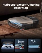 eufy Omni S2 Robot Vacuum and Mop Combo - 30,000Pa Suction with HydroJet 2.0 Self-Cleaning Roller Mop & 68-Day Self-Emptying - T2081111 (Black) - Image 3