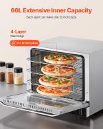 VEVOR Commercial Convection Oven - 47L/43Qt Countertop Oven with 1600W Power & 4-Tier Interior - FD-47 - Image 2