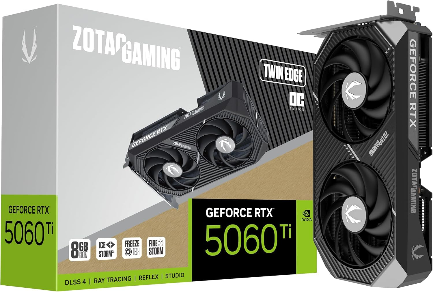 60e3955ecd0b333ca1b4f7e2dd4573f8.jpg ZOTAC Gaming GeForce RTX 5060 Ti 8GB Twin Edge OC Graphics Card - 8GB GDDR7 with IceStorm 2.0 Cooling & SFF-Ready Design - ZT-B50610H-10A - Image 1