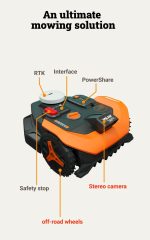 WORX WO7144 Robot Lawn Mower - Wire-Free RTK Cloud Navigation with AI Vision for 1/4 Acre - WO7144 - Image 9