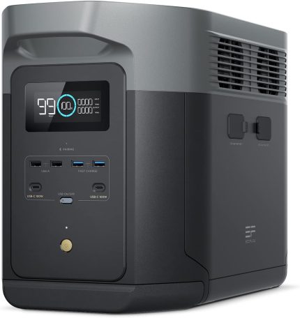 EF ECOFLOW DELTA 2 Max Smart Extra Battery - 2,048Wh LiFePO4 Expansion Battery with 3000+ Cycles - EFD350