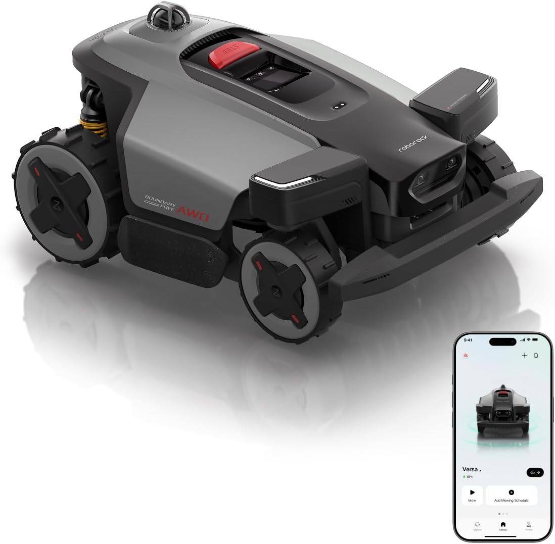 61TPP6RtYmL._AC_SL1500.jpg roborock RockMow X120H LiDAR Robot Lawn Mower - AWD for 80% Slopes & 0.49 Acre with 4G - RockMow X120H LiDAR - Image 1