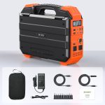 BROWEY S1600 Portable Power Station - 1024Wh LiFePO4 with 1600W Output & Built-in 40W Solar Panel - DS-S1600 (Orange) - Image 8