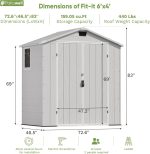 Patiowell 6x4 FT Outdoor Storage Shed - Plastic Resin Shed with Floor, Lockable Door & UV Protection for Garden Tools, Bikes & Lawn Equipment - Image 7