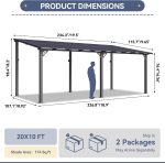 Breezestival 10x20 FT Wall-Mounted Lean to Gazebo - Hardtop Pergola with Aluminum Frame & Polycarbonate Roof for Patio, Backyard & Outdoor Living - Image 3