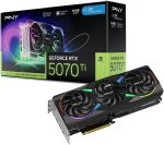 PNY NVIDIA GeForce RTX 5070 Ti Epic-X RGB OC Triple-Fan Graphics Card - 16GB GDDR7 with Vapor Chamber Cooling - VCG5070T16TFXXPB1-O