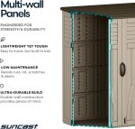 Suncast 54 cu. ft. Resin Outdoor Storage Shed - Lockable Vertical Cabinet for Garden Tools, Patio Equipment & Outdoor Gear - Image 6