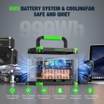 GRECELL EB1000 Portable Power Station - 999Wh with 1000W Pure Sine Wave AC Output & 10 Charging Ports - EB1000 - Image 2