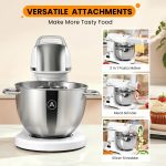 ZACME 8.4QT Commercial Stand Mixer - 800W with 11 Speeds, Tilt Head & NSF/ANSI 8-2023 Certified - Porcelain - Image 3