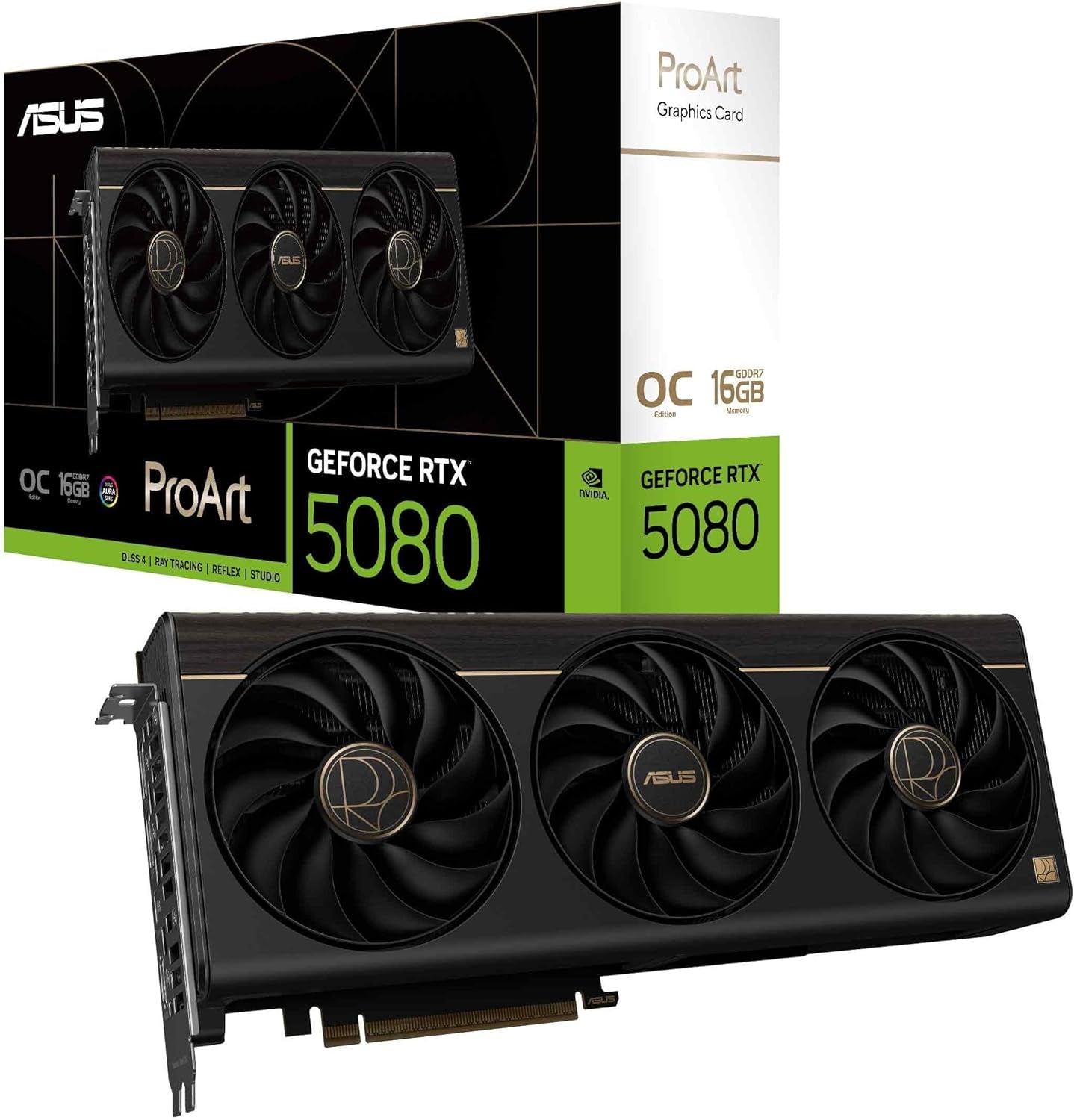 6ff53da17d36d98b4c7d4cbea0e875dc.jpg ASUS ProArt GeForce RTX 5080 OC Edition Graphics Card - 16GB GDDR7 with USB Type-C & Vapor Chamber Cooling - PROART-RTX5080-O16G - Image 1