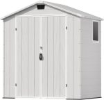 Patiowell 6x4 FT Outdoor Storage Shed - Plastic Resin Shed with Floor, Lockable Door & UV Protection for Garden Tools, Bikes & Lawn Equipment - Image 8