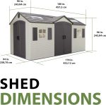 Lifetime 15x8 FT Dual-Entry Outdoor Storage Shed - Steel-Reinforced HDPE Shed with Skylights, Windows & Shelving for Backyard & Garden Storage - Image 4