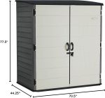 Suncast XL Vertical Storage Shed - 106 Cu Ft Resin Shed with Lockable Doors for Garden Tools, Trash Cans & Push Mowers - Image 2