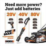 WORX 40V 21" Push Cordless Lawn Mower with (2) 5.0Ah Batteries - WG752 - Image 9