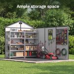 Patiowell 8x10 FT Outdoor Storage Shed - Resin Shed with Floor, Lockable Door & Window for Garden Tools, Bikes & Lawn Equipment - Image 8