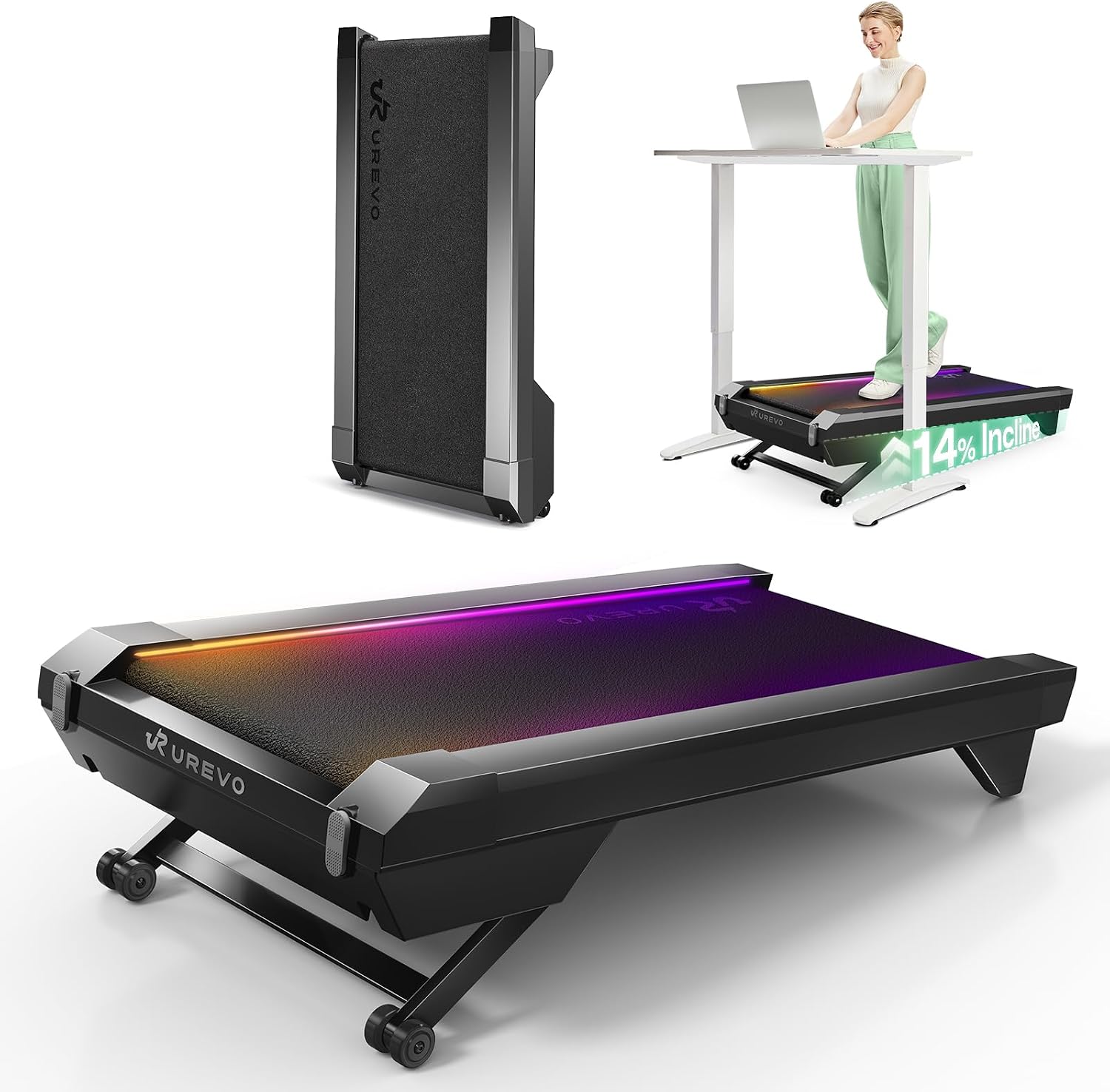 71BI-Gg1G_L._AC_SL1500.jpg UREVO CyberPad Smart Walking Pad with 14% Auto Incline & Brushless Motor - URTM051 - Image 1