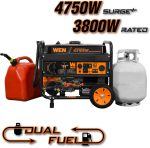 WEN DF475T Dual Fuel Portable Generator - 4,750W Gas/4,350W Propane with Electric Start & Transfer Switch Ready - DF475T - Image 2