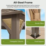 Breezestival 10x12 FT Hardtop Gazebo - Galvanized Steel Double Roof with Netting & Curtains for Patio, Backyard & Outdoor Gatherings - Image 6