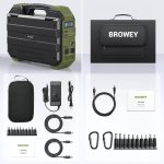 BROWEY S1600 Portable Power Station - 1024Wh LiFePO4 with 1600W Output & Built-in 40W Solar Panel + 120W Solar Panel - S1600 - Image 8