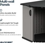 Suncast Horizontal Storage Shed - 98 cu ft Resin Shed with Sliding Lid & Lockable Doors for Bikes, Mowers & Patio Furniture - Image 5