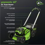 Greenworks 60V 21" Push Lawn Mower with 5.0Ah Battery & Charger - MO60L516 - Image 3