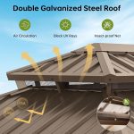 Breezestival 10x12 FT Hardtop Gazebo - Galvanized Steel Double Roof with Netting & Curtains for Patio, Backyard & Outdoor Gatherings - Image 4