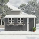 KEIKI 12x10 FT Outdoor Metal Storage Shed - Heavy Duty Steel Shed with 3 Clear Windows, Flower Rack & Lockable Door for Backyard, Garden & Patio - Image 11