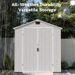 Patiowell 6x4 FT Outdoor Storage Shed - Plastic Resin Shed with Floor, Lockable Door & UV Protection for Garden Tools, Bikes & Lawn Equipment - Image 3