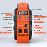 BROWEY S1600 Portable Power Station - 1024Wh LiFePO4 with 1600W Output & Built-in 40W Solar Panel - DS-S1600 (Orange) - Image 7