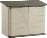 Rubbermaid Large Horizontal Resin Storage Shed - 5x4 FT Outdoor Shed with Floor, Sliding Doors & UV Protection for Patio Cushions, Garden Tools & Pool Chemicals