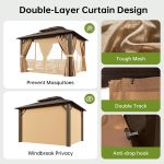 Breezestival 10x12 FT Hardtop Gazebo - Galvanized Steel Double Roof with Netting & Curtains for Patio, Backyard & Outdoor Gatherings - Image 5